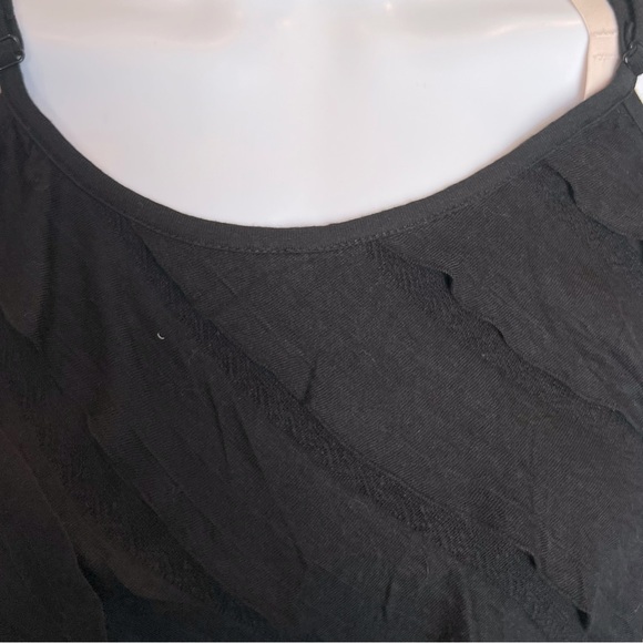 Black Diagonal Ruffle Spaghetti Tank - Picture 5 of 8